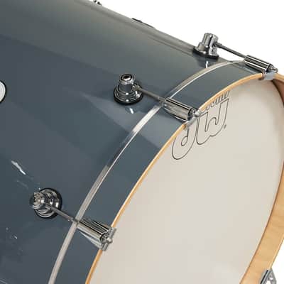 DW Design Series 4-Piece 22" Bass Drum Maple Shell Pack - Steel Gray w/Chrome Hardware image 7