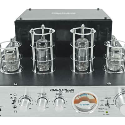 Rockville BluTube Bluetooth Tube Amplifier+Black Bookshelf Speakers+Stands+Sub image 6
