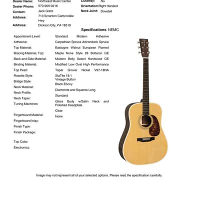 C.F. Martin Custom Shop Dreadnought Carpathian Spruce w/ Bastogne Walnut Back & Sides image 14