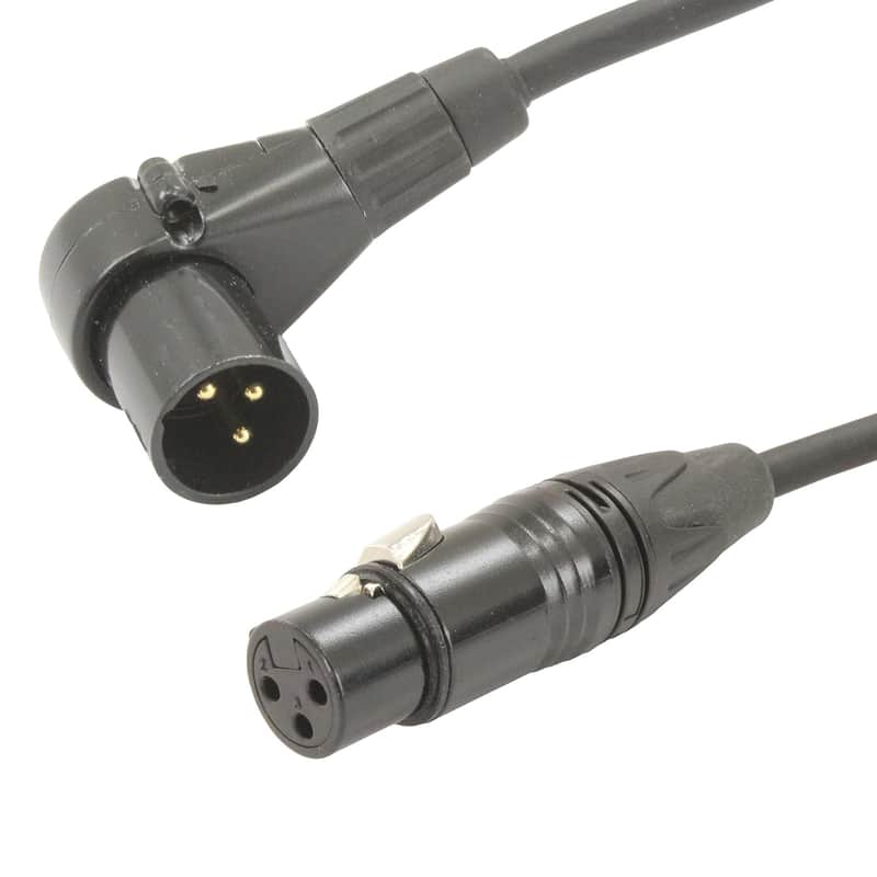 Adjustable Male To Female Xlr Cable With Black Connectors 15 Ft Foot Feet Right-M To Straight-F image 1