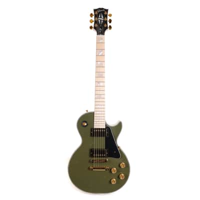 Gibson Custom Shop Les Paul Custom Made 2 Measure Olive Drab Maple Neck Murphy Lab Light Aged image 2