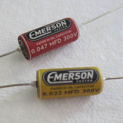 Emerson Custom .022uF & .047uF Paper in Oil Tone Capacitors set of 2 image 1