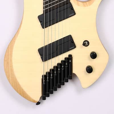 Agile 8 String Multi-Scale Fan Fret Headless Electric Guitar CHIRAL NIRVANA 82528 EB MOD SS Natural Flame image 2