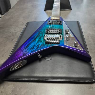 Jackson RR3 Randy Rhoads Pro EERIE DESS SWIRL MIJ Japan Offset Flying V with USA Custom Shop SKB Flight Case image 3