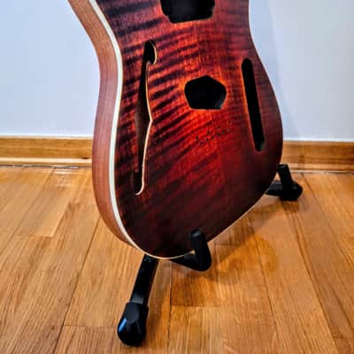 Telecaster Tele Thinline Body SH Cherry Burst Mahogany and Maple Top image 3