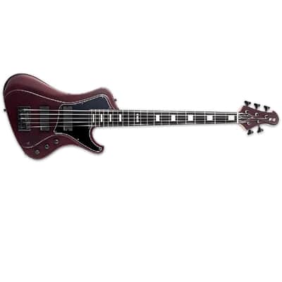 ESP E-II Stream SL-5 Electric Bass Guitar in Deep Red Metallic Satin image 6