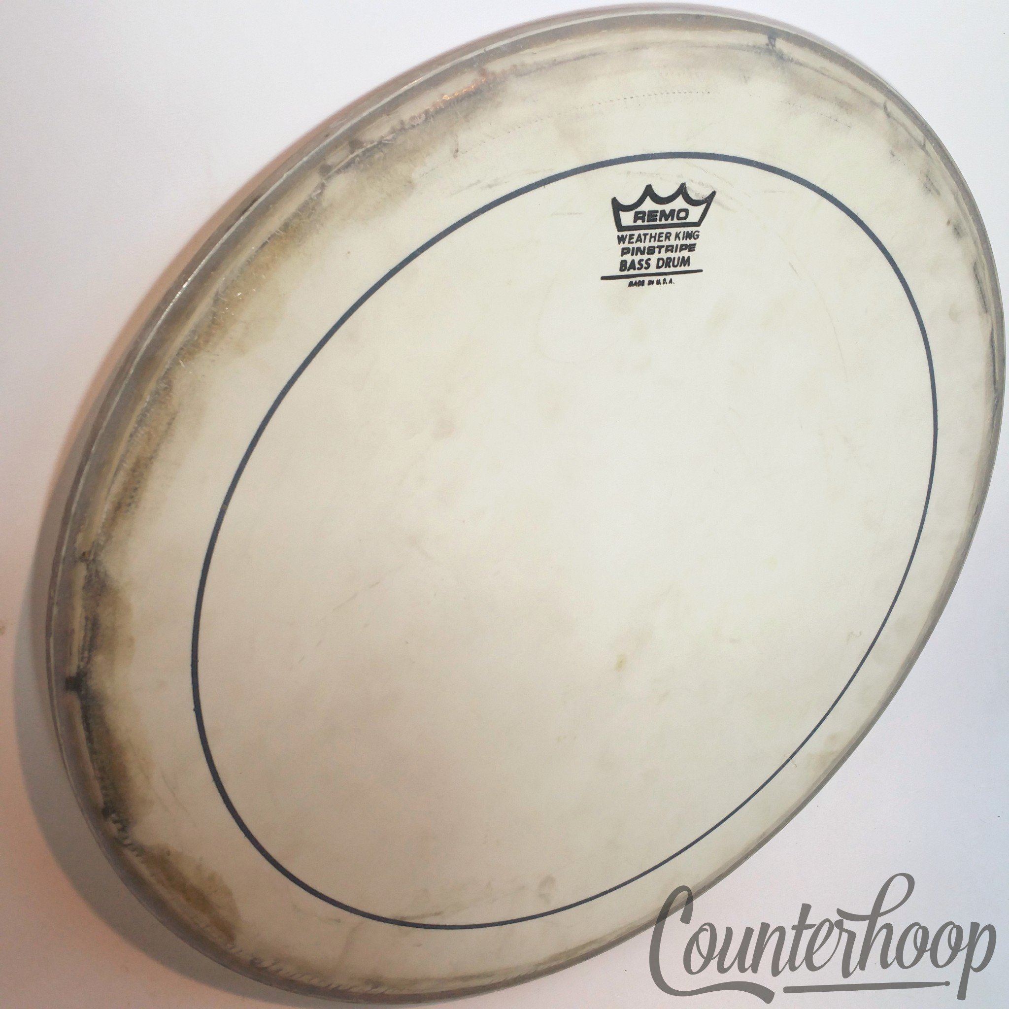 Remo 18" Weather King Pinstripe Bass Drum White Coated Batter Head Made In USA* — main photograph