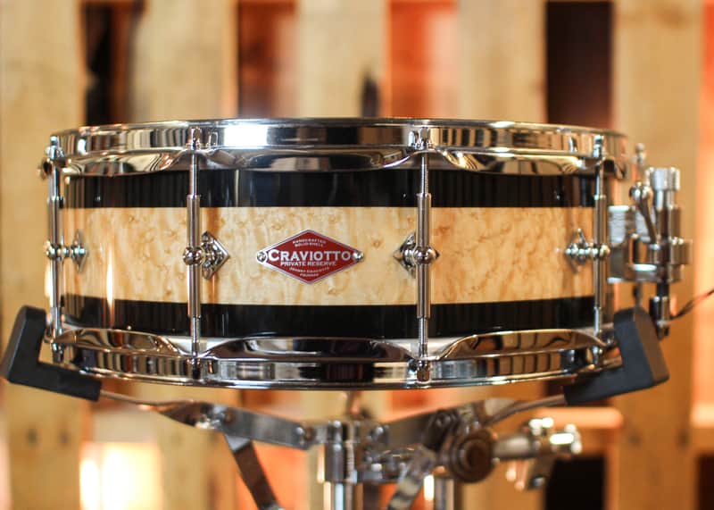 Craviotto 5x14 Private Reserve Birdseye Maple Black/Clear Lacquer Snare Drum image 1