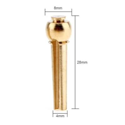 Guitar Bridge Pins 6pcs Solid Brass End-pins for Acoustic Guitar Pegs Replacement for Resonating more brightness and attack. image 5