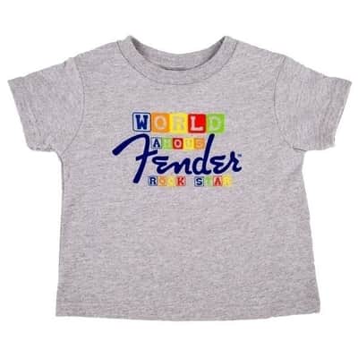 Fender Guitars World Famous Rock Star T-Shirt, Gray, Boys Size 7 #9103083806 image 1