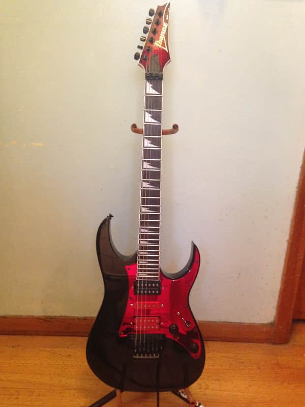Ibanez RG Frankenstein Black with Red Mirror Pickguard and