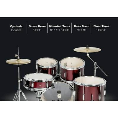Rogue 5-Piece Complete Drum Set (Wine Red) image 2