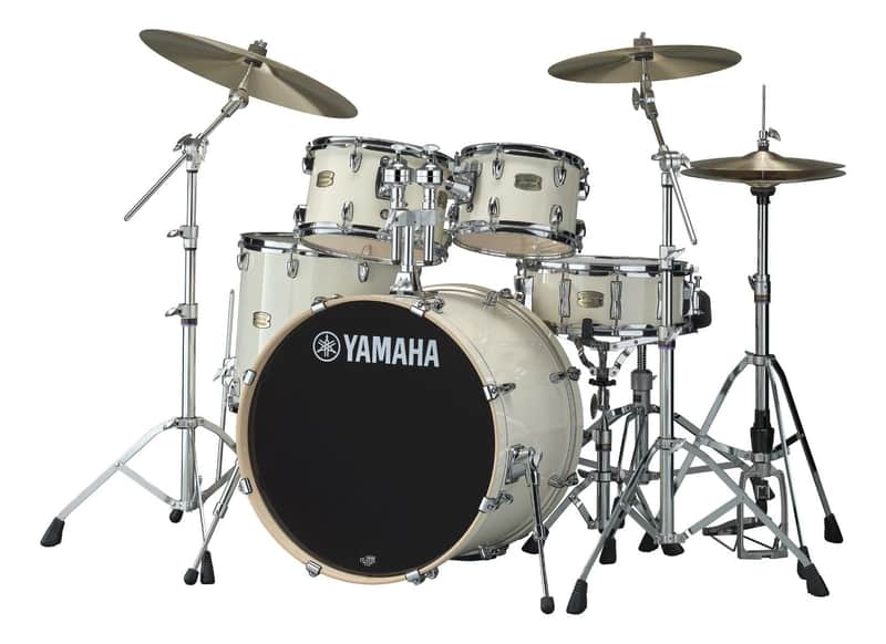 Yamaha STAGE CUSTOM 5PC 10 12 16ft SD 22 TH 14 CLASSIC WHITE HW image 1