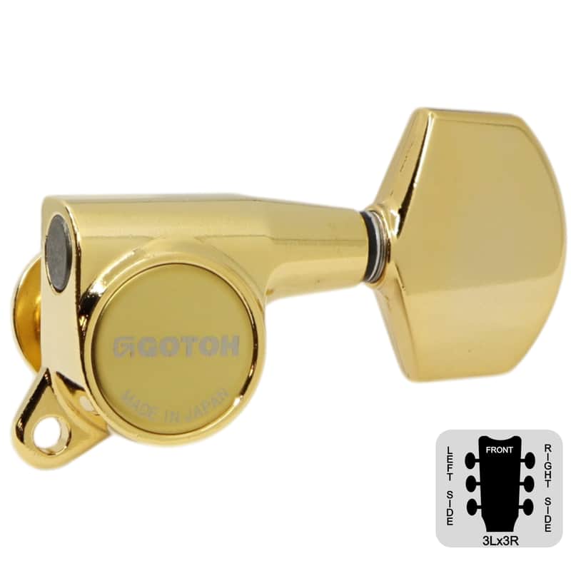 Gotoh SG381-01 Guitar Tuners w/ Large Knobs - Gold - 3L x 3R image 1