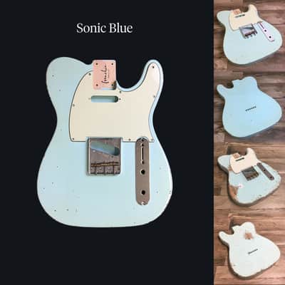 Made to Order - FRANCHIN Mars guitar body Relic Aged 100% Nitro Lacquer (Butterscotch/ Sunburst/ Black/ White/ Blue/ Green/ Yellow/ Red/ Pink/ Burgundy/ Purple/ Gold/ Silver, etc.) Basswood Poplar Telecaster-Tele-T-Style Made in Italy image 9