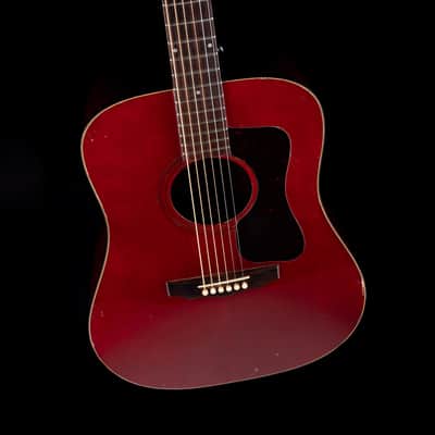 Vintage 1977 Guild D-25 Cherry Acoustic Guitar With OHSC image 3