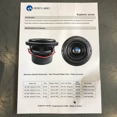 Nemesis Audio NA-8E v.3 Euphoric Series 8" 650W RMS Car Subwoofer Bass Speaker image 6