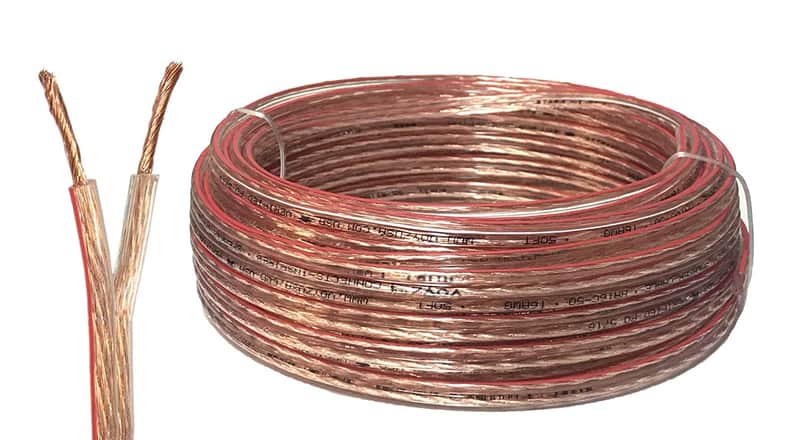 American Terminal 16 Gauge 100 Feet Speaker Wire Cable with Flex Clear PVC Sheathing Ideal for Home Theater Speakers, Marin, and Car Speakers Installation image 1