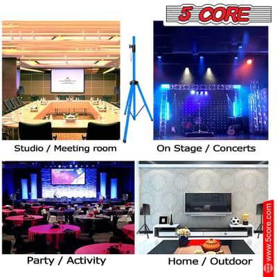 5 Core Speaker Stand Pair Height Adjustable 72" Heavy Duty PA DJ Tripod Studio Monitor Stands image 7