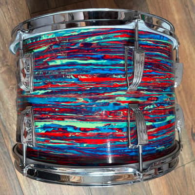 Ludwig Psychedelic Red 9x13" Rack Tom w/ Keystone Badge 1968-1969 // RARE!! // image 10