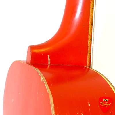 1950s Harmony Stella Sundale H907 Parlor Guitar Jubilee Red & White Acoustic w/ Hardshell Case – “Candy” image 20