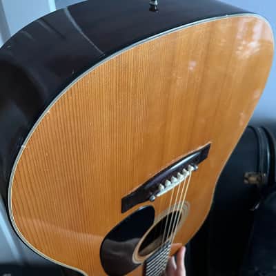 Hohner Dreadnought Acoustic Guitar 1970s - Natural image 9