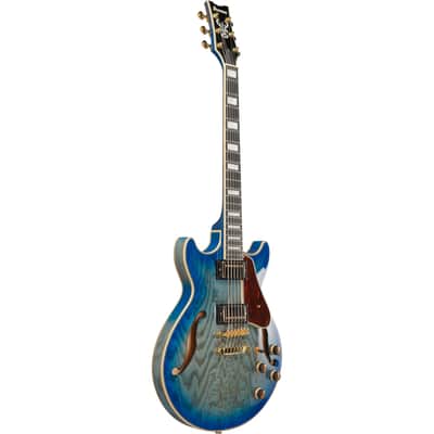 Ibanez AM93QA AM Artcore Expressionist Electric Guitar - Jet Blue Burst image 4