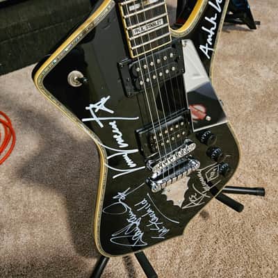 COA Signed by Paul Stanley, Ace Frehley, Vinnie Vincent, Ibanez PS120-BK Black image 3