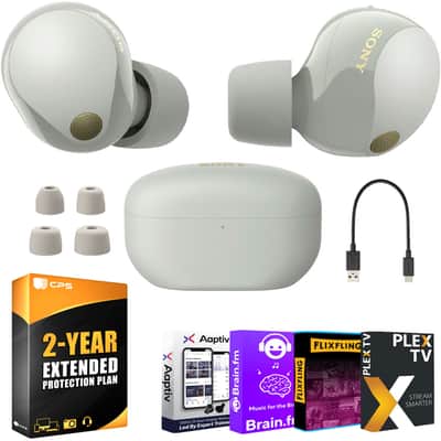 Sony WF-1000XM5 Noise Canceling Wireless Earbuds (Silver) Bundle with 2 YR Warranty image 10