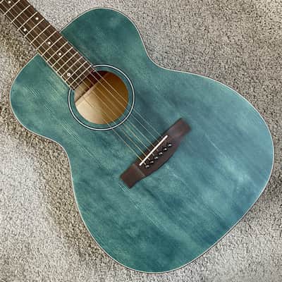 S.Yairi 40 Inch OM Acoustic Guitar in Blue Green, Spruce Top, Rosewood Fingerboard image 1