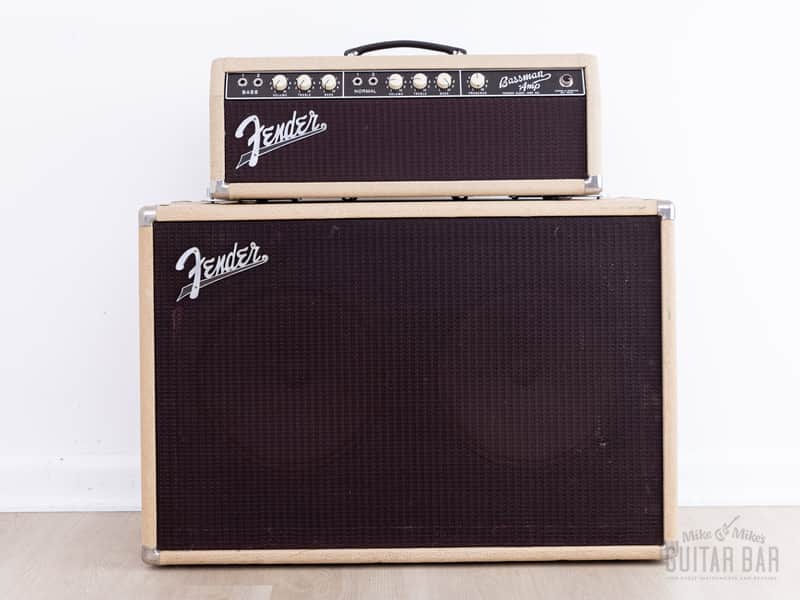 1961 Fender Bassman 6G6 Blonde Brown Panel Vintage Piggyback Tube Amp 2x12 w/ Oxford 12M6 & Victoria Covers image 1