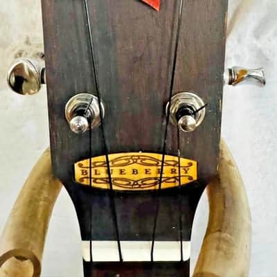 Baritone Ukulele Handmade by Blueberry,4 String Wood Floral Motif Ukulele ,Custom Handcrafted Wooden Ukulele,Nylon String image 2