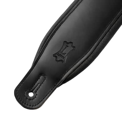 Levy's Black Leather Acoustic Guitar Strap - M26PD-BLK-ACO image 2