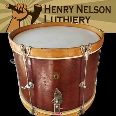 WFL Keystone 1955-59 Marching Snare 14x10 Single Tension Mahogany/Maple Restored Video image 6