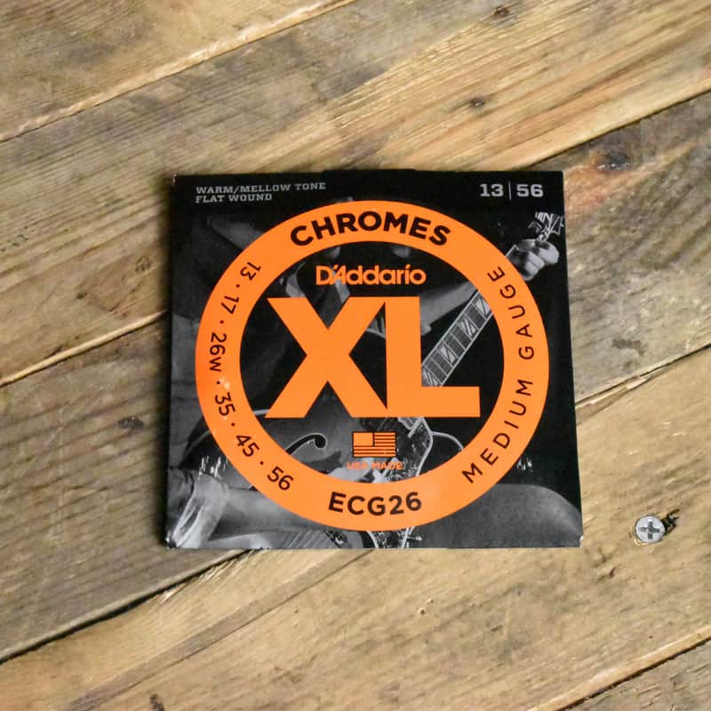 D'Addario ECG26 Chromes Flat Wound Electric Guitar Strings Medium 13-56 image 1