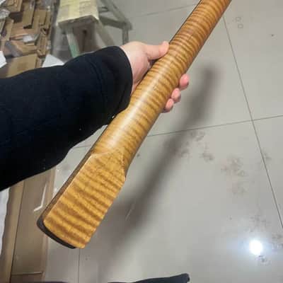 25.5 inch Round stainless steel 4a 22 frets Roasted flame Maple guitar neck Rosewood fingerboard Radius: 12 inch hole 10mm Satin image 3