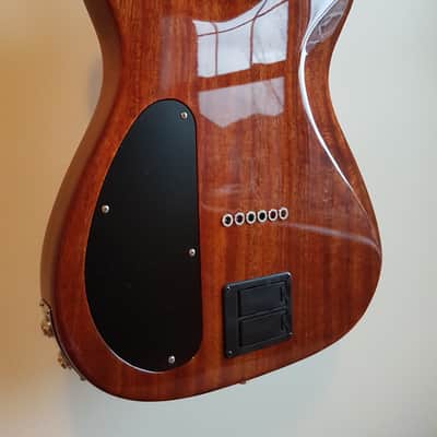 Warmoth Telecaster, Spruce on Mahogany, Piezo, SS Frets Clear Finish image 5