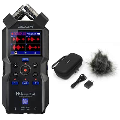 Zoom H4essential 4-Track 32-Bit Float Handy Recorder, Bundle with APH-4E Accessory Pack image 1
