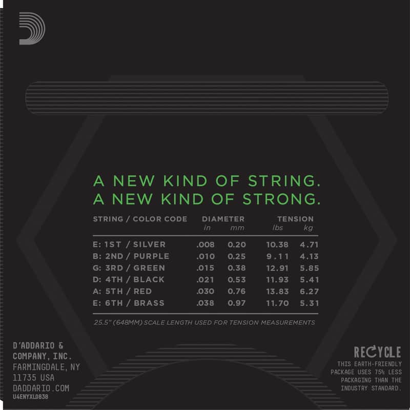 D'Addario NYXL0838 Nickel Wound Electric Guitar Strings, Extra Super Light Gauge image 3