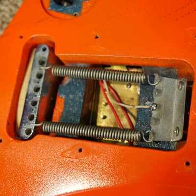 Video! 1980s Hondo H-1 Death Dagger Neon Orange Refinish w/ Original Hardshell Case image 21
