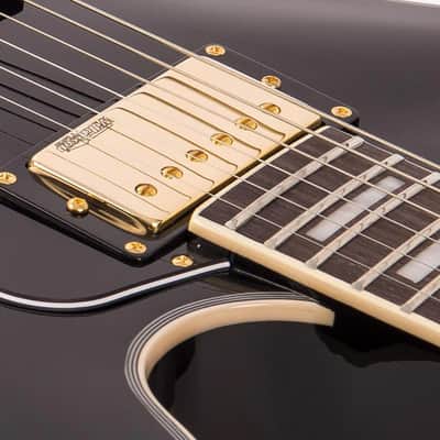 Vintage VSA500GBK ReIssued Semi Hollow Body Guitar - Gloss Black image 5