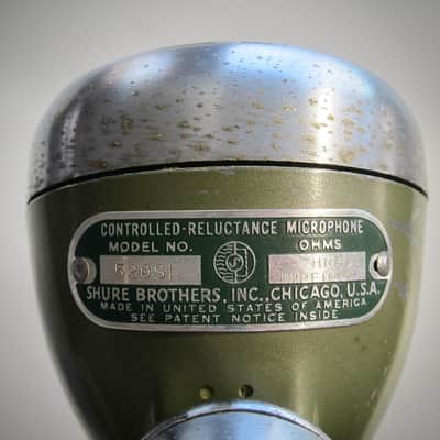 Shure 520-SL High Impedance Microphone Desk Mic Circa-1950s-Chrome & Black` image 19