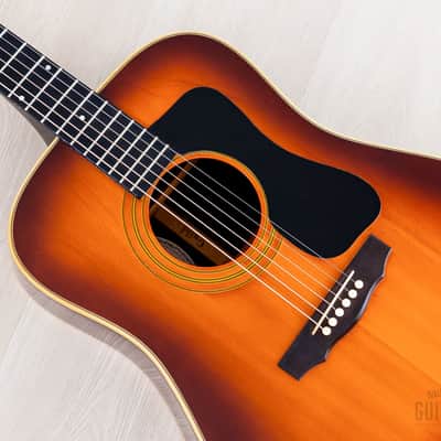 1976 Guild D-50 Bluegrass Special Vintage Dreadnought Acoustic Guitar Sunburst w/ Case, USA Westerly image 9