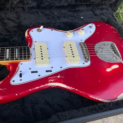 Fender MIJ JM66B Jazzmaster 1990's Candy Apple Red Nitro Relic Duncan Antiquities Spitfire Wide Bevel Pickguard image 18