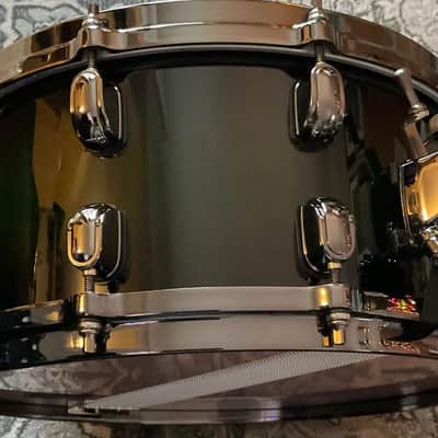 Tama Starclassic Bubinga Elite 14x6.5” Nightfall Green Cordia Lacquer Exotic w/Black Nickel BS1465BNN-GC image 2