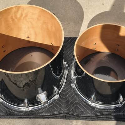 Set of 2 Yamaha Birch Concert Toms 14" x 10" & 16" x 14" - NICE! image 7