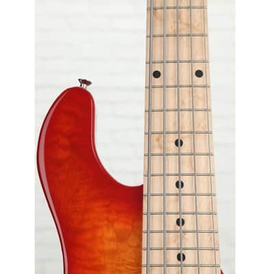Lakland USA 55-94 Deluxe Quilted Maple Bass Guitar - Cherry Sunburst (Open Box) image 6