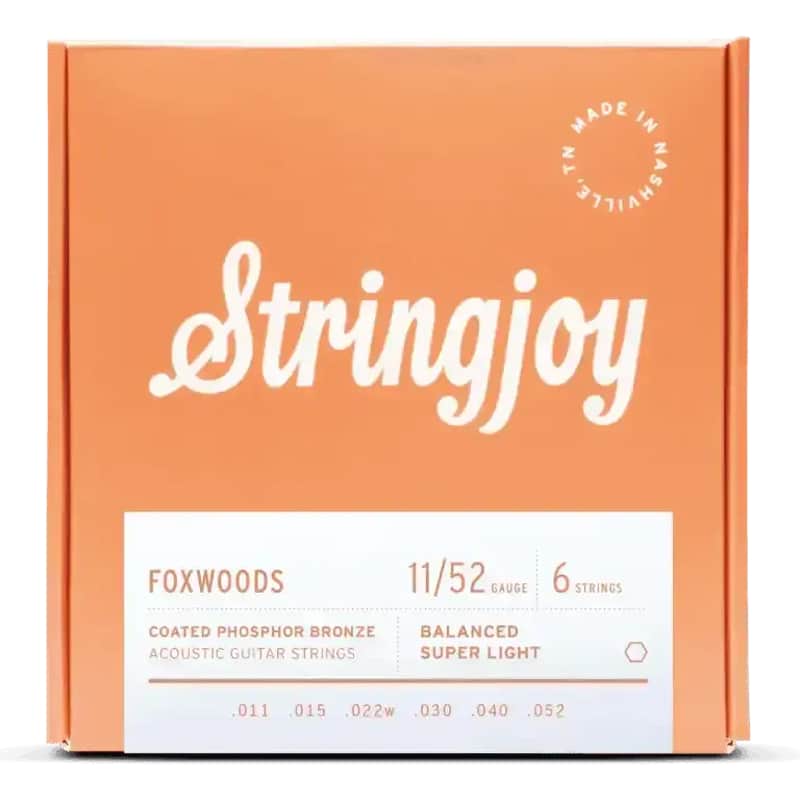 Stringjoy Foxwoods Super Light Gauge (11-52) Coated Phosphor Bronze Acoustic Guitar Strings image 1