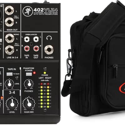 Mackie 402VLZ4 4-channel Compact Analog Mixer  Bundle with SKB 1SKB-UB0909 9" x 9" x 2.5" Mixer Bag image 1
