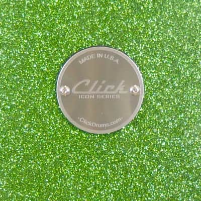 Click Icon 4pc Maple Drum Set Green Satin Sparkle Shell Pack 16 13 10 13 image 20
